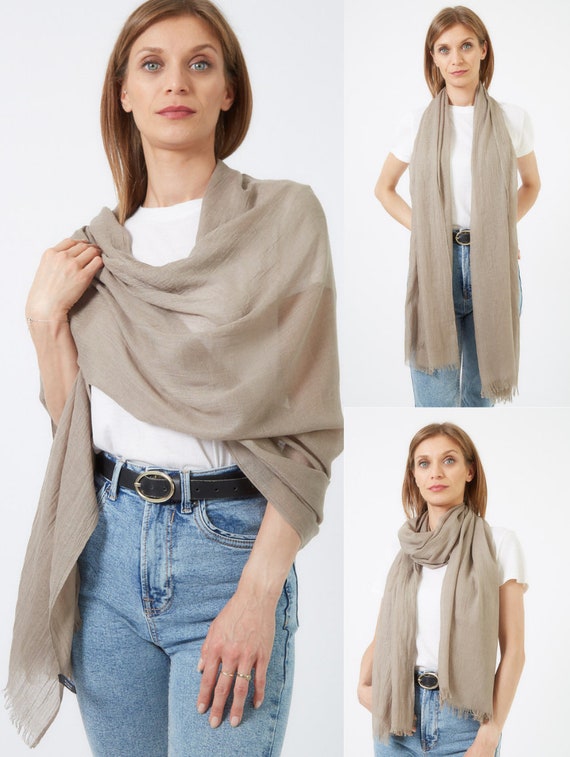 Cotton Rich Plain Scarf | Soft Feel Unisex Scarf