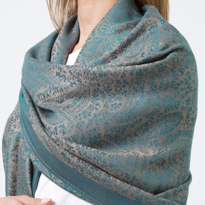 Paisley Scarf Floral Pashmina Shawl Wrap Long Cotton Rich Paisley Shawl Warm Stole Luxuriously Warm Soft and Silky Touch UK Seller image 2