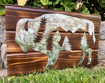 Metal Art, Bison Art, Metal Buffalo, Colorado Buffaloes, Buffalo Metal Art, Rustic Decor, Cabin Decor