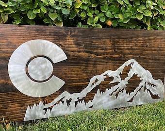 Colorado Wall Art. Colorado Wood Sign. Colorado Wedding Gift. Colorado Wood Flag. Housewarming Gift. Metal Wall Art