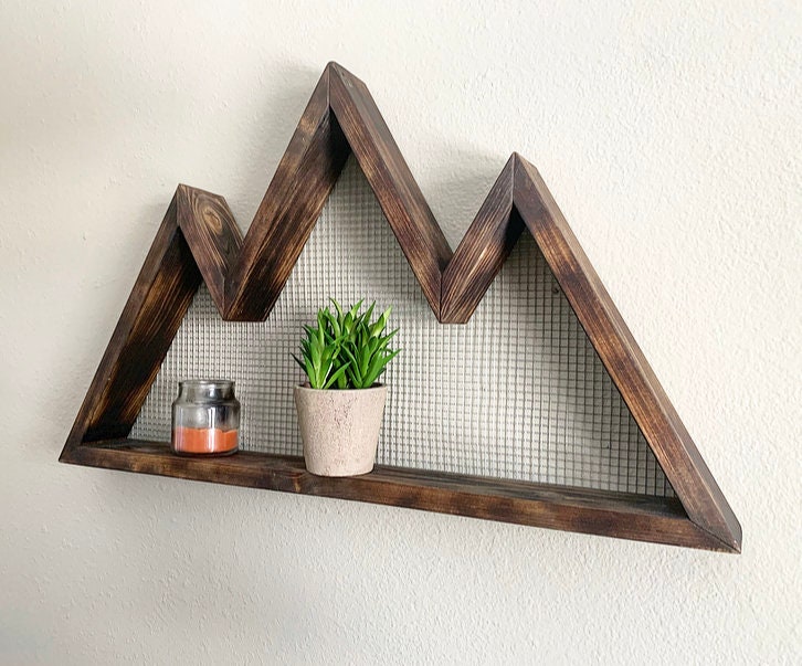 Mountain Shelf Mountain Wall Art Wooden Mountain Shelf Etsy