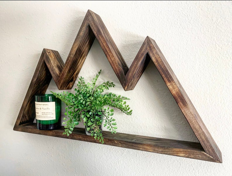 Mountain Shelf Mountain Wall Art Wooden Mountain Shelf Etsy