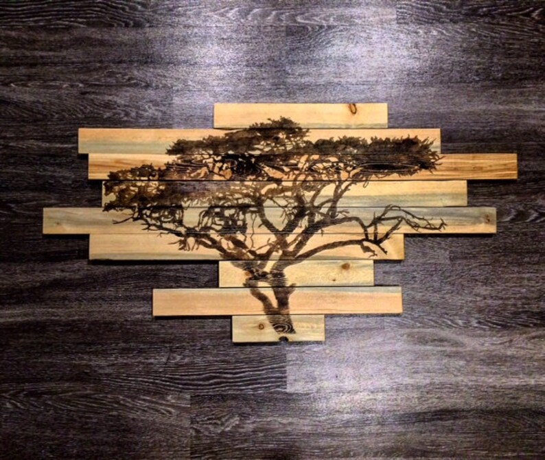 Tree Art Acacia Tree Wall Art African Wall Decor Tree Wall Etsy