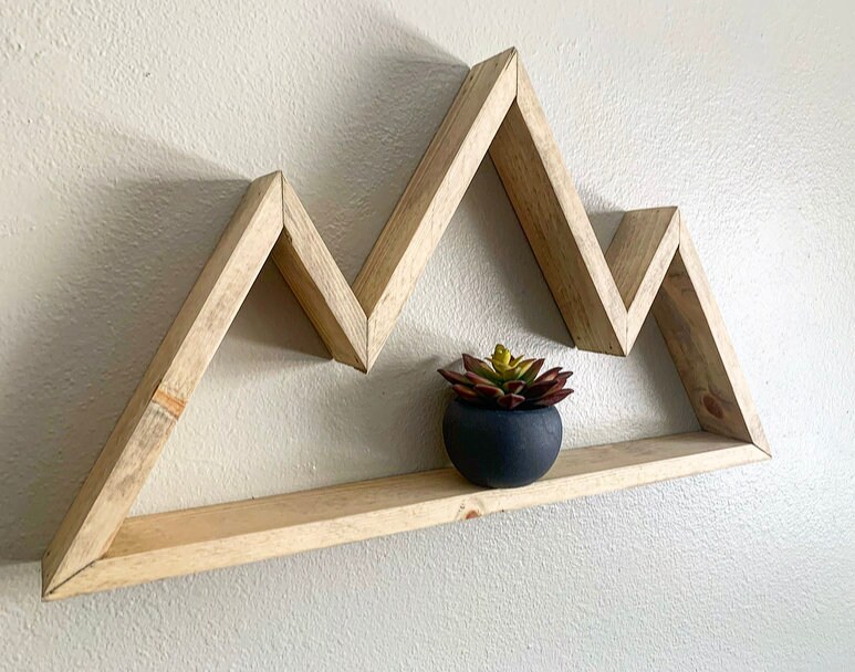 Mountain Shelf Mountain Wall Art Wooden Mountain Shelf Etsy