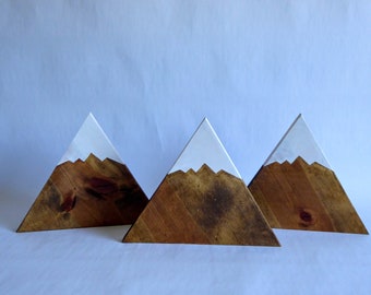 Mountain Wall Art, Wooden Mountains, Mountains set of 3, Colorado Art, Cabin Decor, Rustic Decor, Nursery Decor