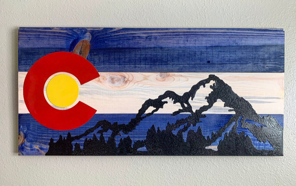 Colorado Flag Colorado Art Metal Wall Art Colorado Etsy