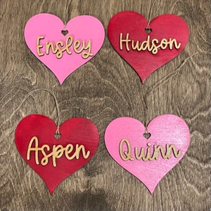 Personalized Wooden Heart Names | Valentine&#39;s Names | Wooden Heart