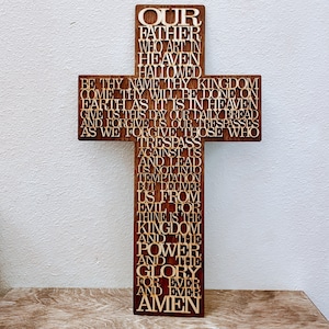 Wooden Lord&#39;s Prayer Cross