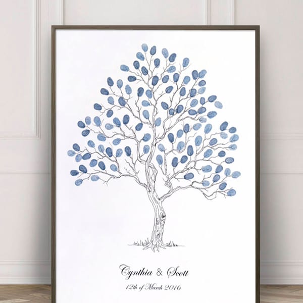 Wedding Guest Book Personalised  A2 Twisted Tree