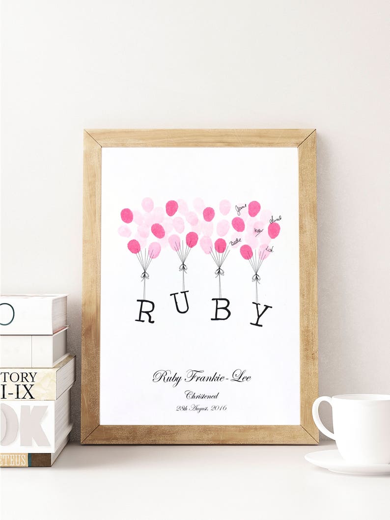 A4 size Baby Shower Guest Book Floating Letters design 2