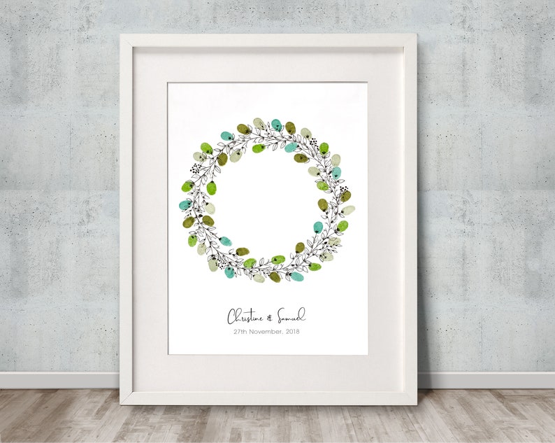 A3 Size WEDDING Guest Book. Round Wreath 2 Ink Pads Etsy