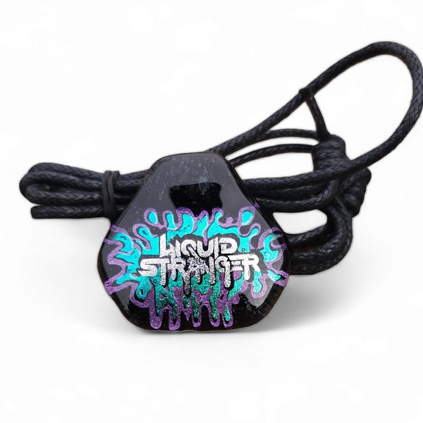 Liquid Stranger Layered Dichro Fused Glass Pendant Necklace Jewelry Wakaan