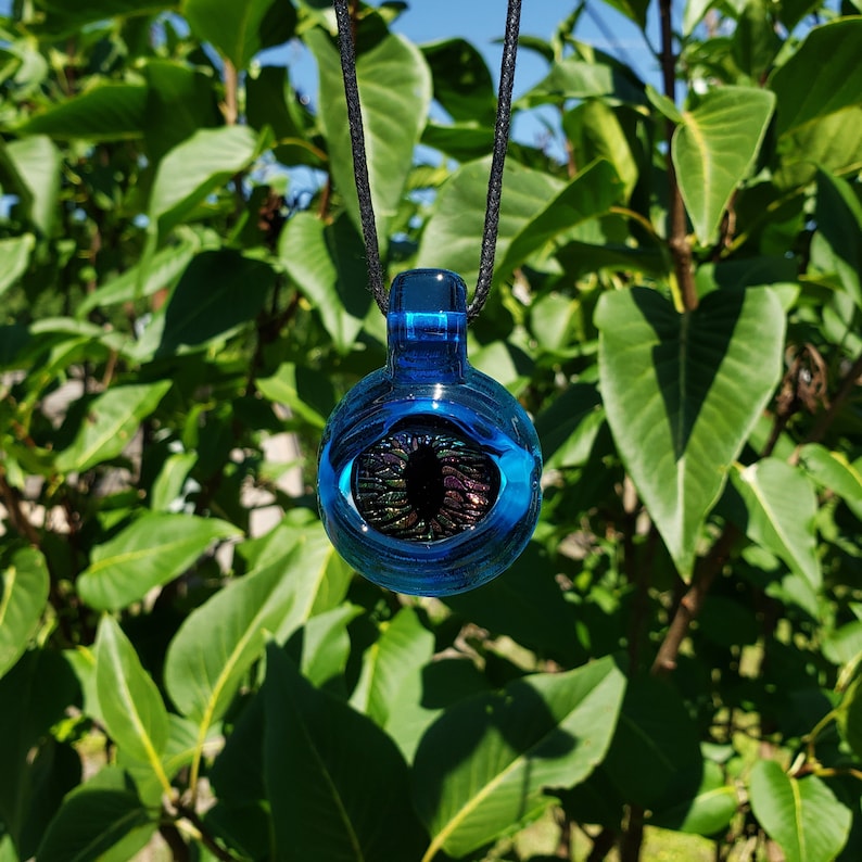 Topaz Fused Glass Eye Pendant