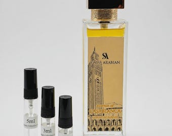 Swiss Arabian- Essence of Casablanca decant - Amber Vanilla fragrance sample (2ml, 3ml, 5ml) travel spray