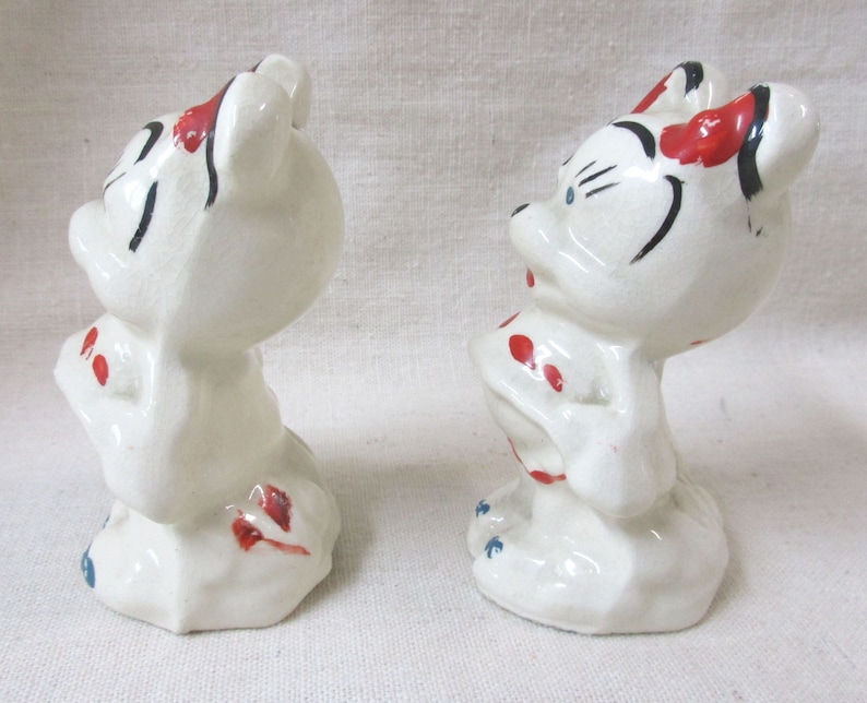 Vintage Pair of Minnie Mouse Salt and Pepper Shakers
