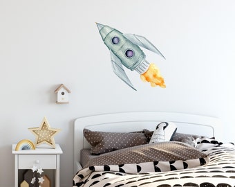 Space Rocket Shuttle Window Planet Wall Art Sticker Decal Mural Bedroom WSD283