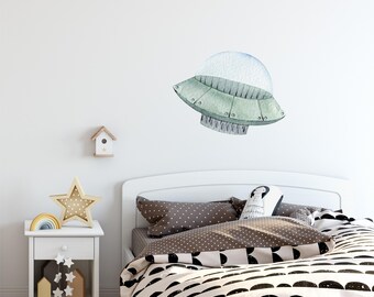 UFO Kids Room Sign Custom Space Alien Aluminum Metal Wall Decor Plaque 11-P