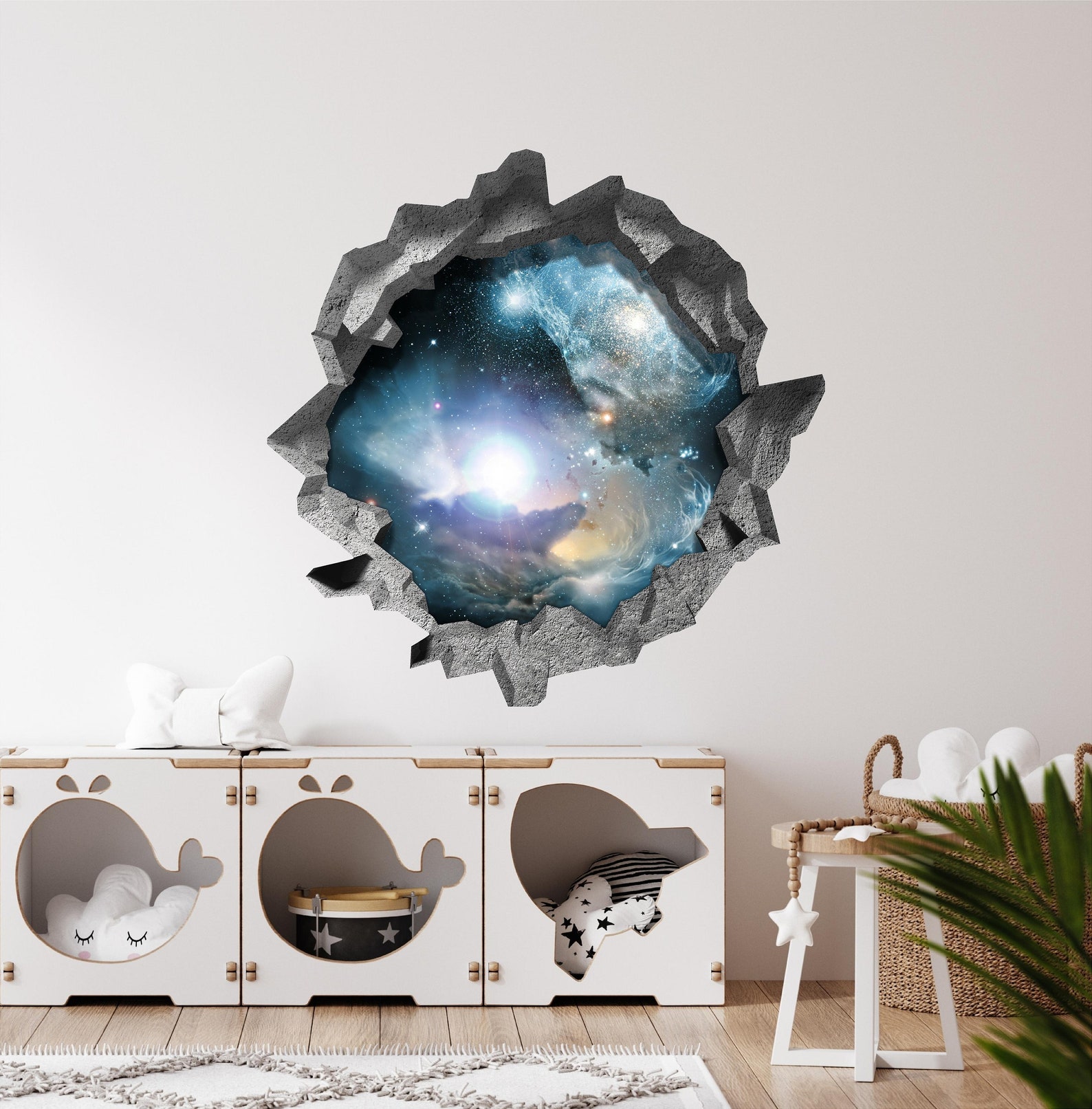 3D Hole in the Wall Decal - Nebula & Stars - Galaxy Outer Space - 3D ...