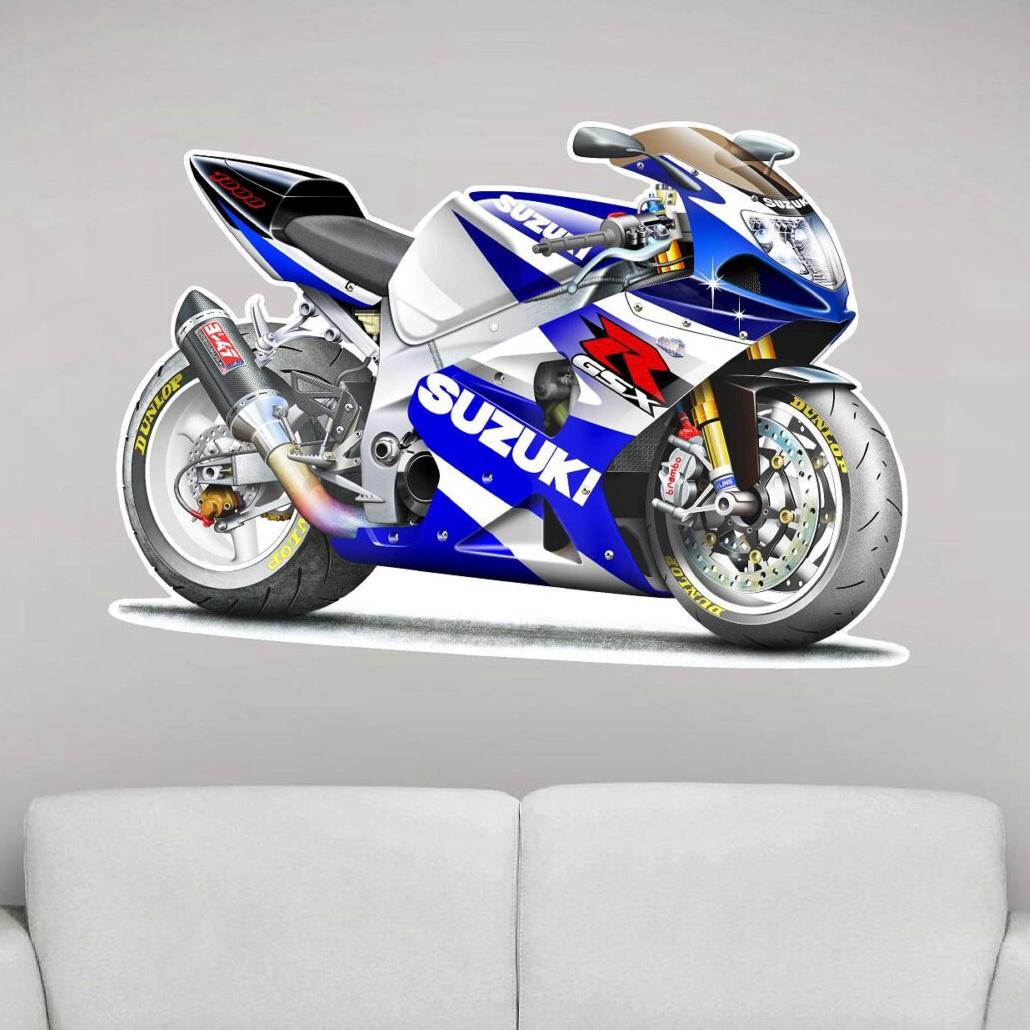 Suzuki GSXR 1000 Wall Graphic Racing Bike Cartoon Motorcycle Decal
