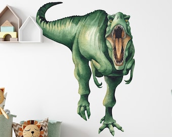 Watercolor Dinosaur T-Rex #1 Wall Decal Removable Fabric Vinyl Wall Sticker for Boys Jurassic Nursery Playroom