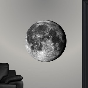 HD Moon Wall Graphic Sticker Planet Solar System Decal Educational Kids Room Man Cave Garage Den Art Photo Home Bedroom Office Living Decor