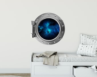 3D Round Porthole Wall Decal - Space Theme Vinyl Sticker In Small, Medium, Large Sizes - View #9
