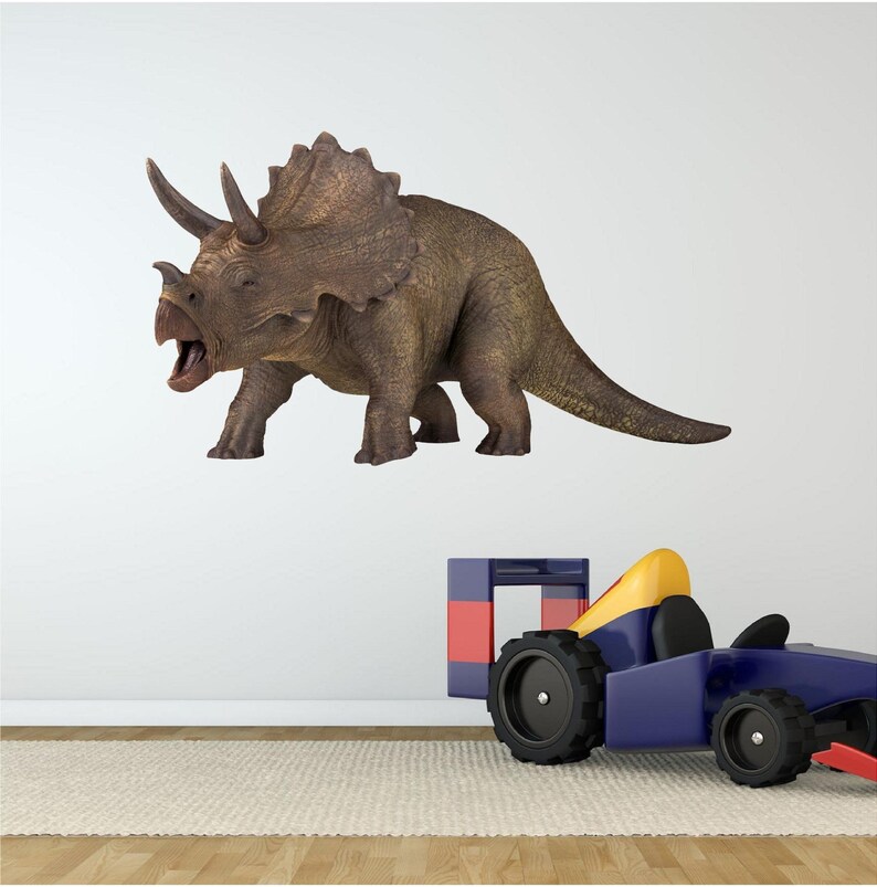 Triceratops Dinosaur Wall Decal Sticker Vinyl Jurassic Decals Etsy