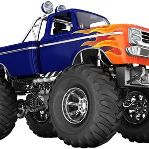 Monster Truck Wall Decal for Boys/Kids Bedroom Wall Art