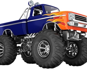 Monster Truck Wall Decal for Boys/Kids Bedroom Wall Art
