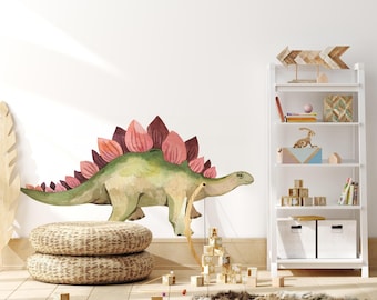Stegosaurus Wall Decal, Dinosaur Wall Art for Kids Room, Boys Bedroom, Dinosaur Wall Sticker, Boys Dino Nursery Room Decor, Peel and Stick
