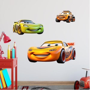 Wall Decal Pack Cartoon Cars 3X Peel & Stick Wall Decor Stickers for Kids Playrooms Bedrooms Nursuries and More