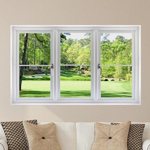 Window Scape 12th Hole at Augusta Wall Decal Instant 3D Window Graphic Amen Corner Sticker Mural Home Kids Game Room Office Decor
