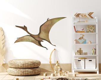 Pterodactyl Wall Decal, Dinosaur Wall Art for Kids Room, Boys Bedroom, Dinosaur Wall Sticker, Boys Dino Nursery Room Decor, Peel and Stick