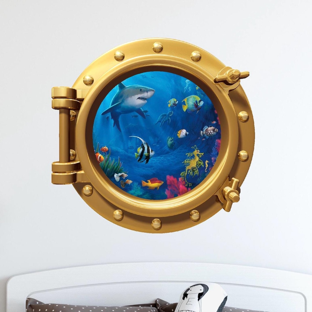 Port Life Sticker Port Scape Ocean Life Porthole Window Wall Sticker Decal Graphic ...