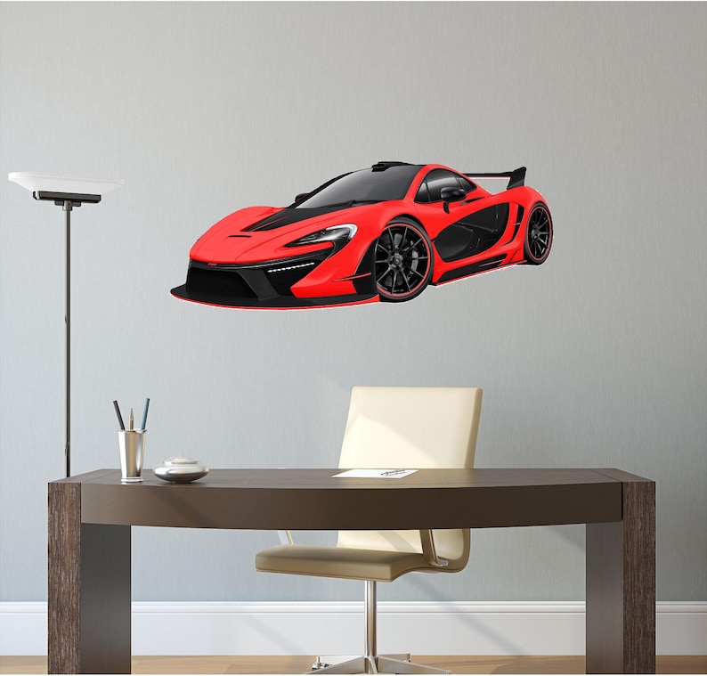 Mclaren P1 RED Wall Decal Vinyl Sticker Hybrid Sports Car Race Car ...
