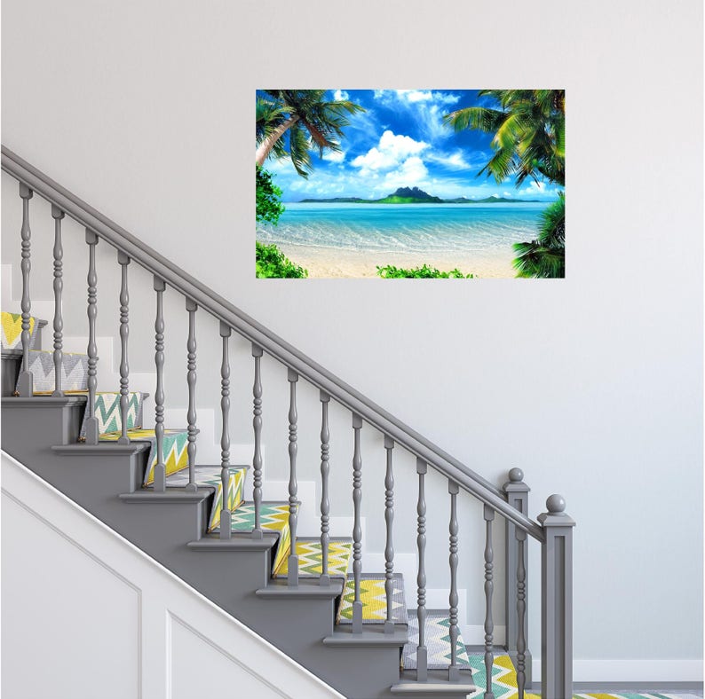 Tropical Wall Decal Beach Wall Decal Beach Decals Palm Etsy