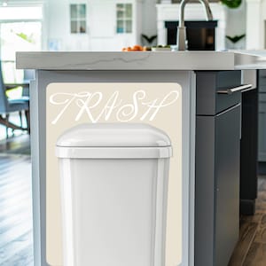 Trash Can Removable Vinyl Decal Sticker Splash/Anti Scuff Guard Wall Protector for Kitchen - 30" Tall x 22" Wide