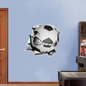 Soccer Ball Wall Decal - Soccer Wall Art - Sports Vinyl Wall Decor - Boys Bedroom Wall Decal - Sports Wall Stickers - Mean Soccer Ball