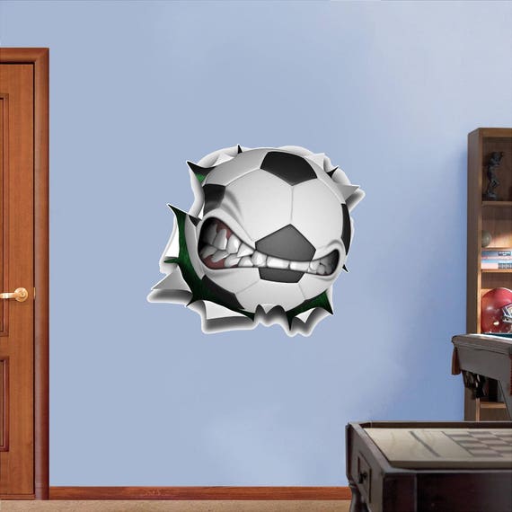 Soccer Ball Wall Decal Soccer Wall Art Sports Vinyl Wall Decor Boys Bedroom Wall Decal Sports Wall Stickers Mean Soccer Ball