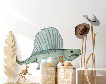 Dimetrodon Wall Decal, Dinosaur Wall Sticker, Kids Dino Nursery Decor, Boys Bedroom Wall Art, Peel and Stick, Jurassic Dinosaur Decor