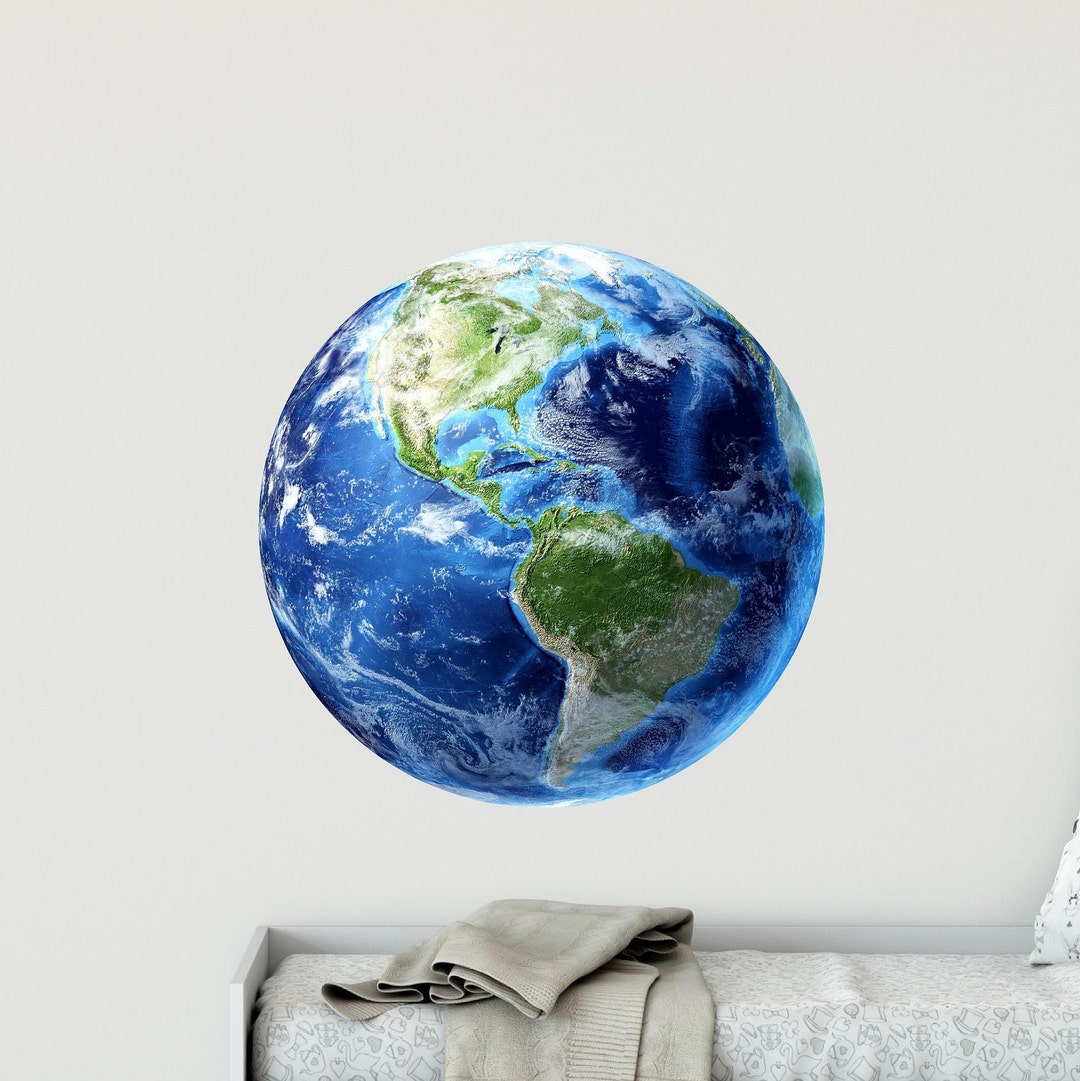 Planet EARTH #1 Wall Decal Removable Fabric Vinyl Wall Sticker Space ...