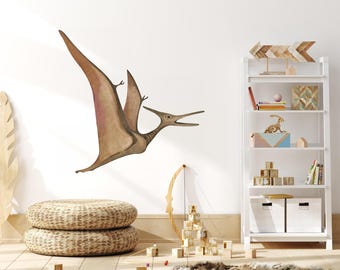 Pterodactyl Wall Decal, Dinosaur Wall Art for Kids Room, Boys Bedroom, Dinosaur Wall Sticker, Boys Dino Nursery Room Decor, Peel and Stick