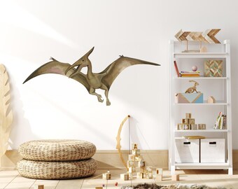 Pterodactyl Wall Decal, Dinosaur Wall Art for Kids Room, Boys Bedroom, Dinosaur Wall Sticker, Boys Dino Nursery Room Decor, Peel and Stick