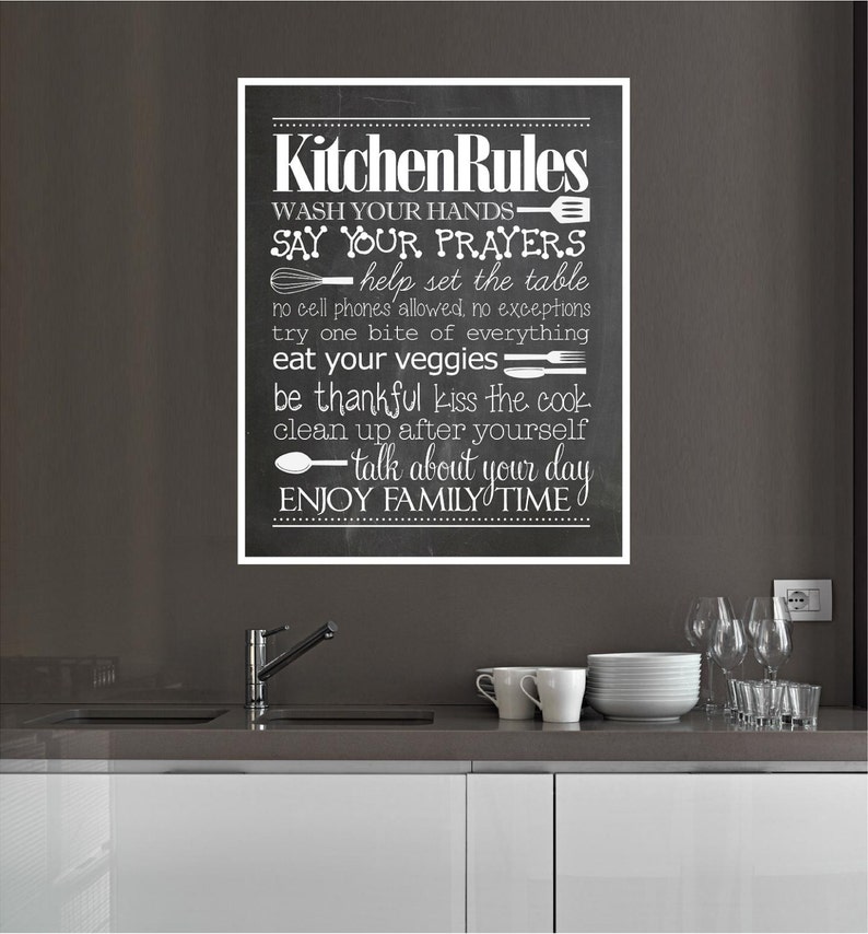 Kitchen Rules 1 Quote Wall Decal Vinyl Graphic Photo for Home - Etsy