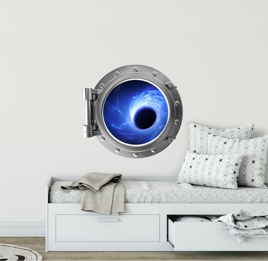 Outer Space Black Hole Porthole Wall Decal, Porthole Spaceship Window ...