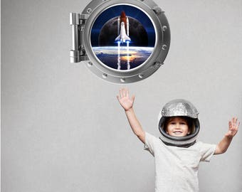 3D Round Porthole Wall Decal - Space Theme Vinyl Sticker In Small, Medium, Large Sizes - View #6