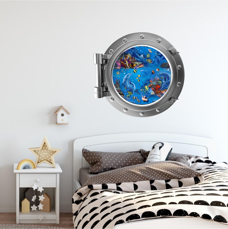Porthole 3D Window Wall Sticker Decal Under the Sea 1 Port Etsy