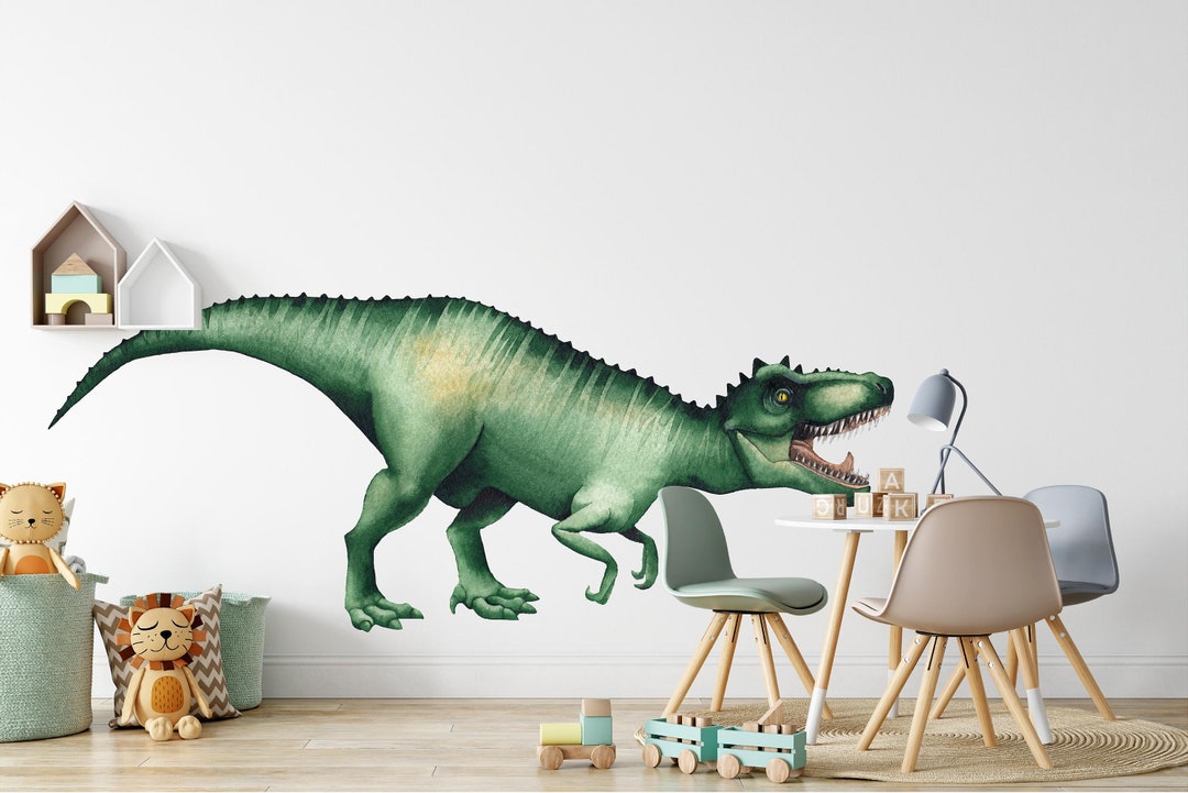 Autocollant Mural Dinosaure Parasaurolophus Aquarelle - Décor Amovible En Vinyle, Effet 3D