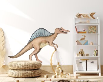 Spinosaurus Wall Decal, Dinosaur Wall Art for Kids Room, Boys Bedroom, Dinosaur Wall Sticker, Boys Dino Nursery Room Decor
