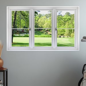 Window Scape 12th Hole at Augusta Wall Decal Instant 3D Window Graphic Amen Corner Sticker Mural Home Kids Game Room Office Decor
